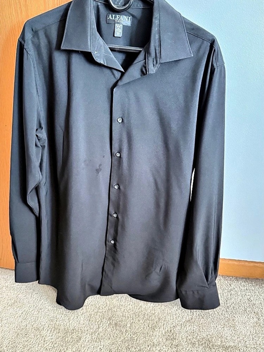 Armani Exchange Men's Black Button Front Dress Shirt